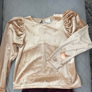 Zara little girls velvet top